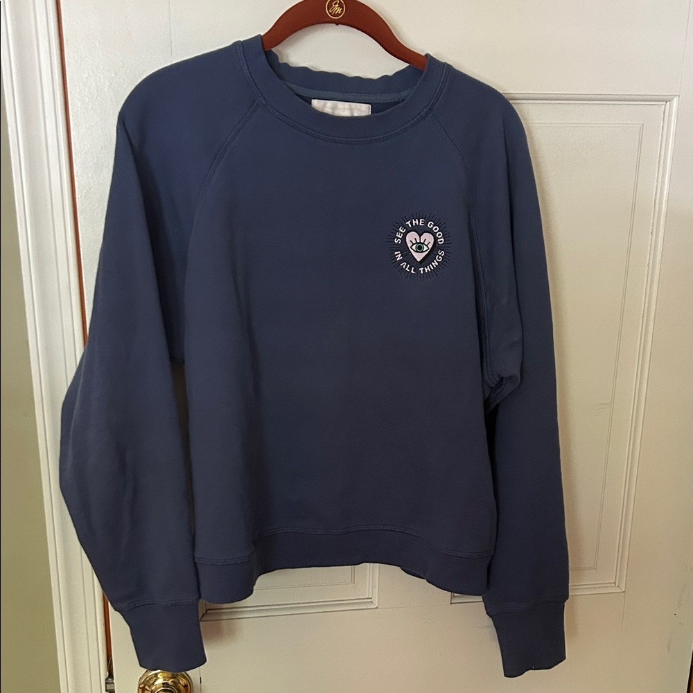 Spiritual Gangster Blue Crewneck Sweatshirt See The Good in All Things.